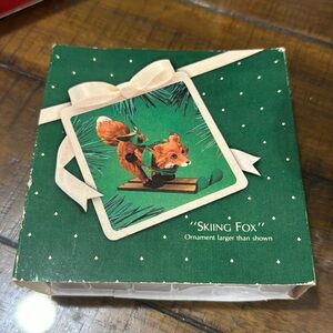 Vintage Hallmark "Skiing Fox" Ornament 1983 with Box Holiday Christmas Tree